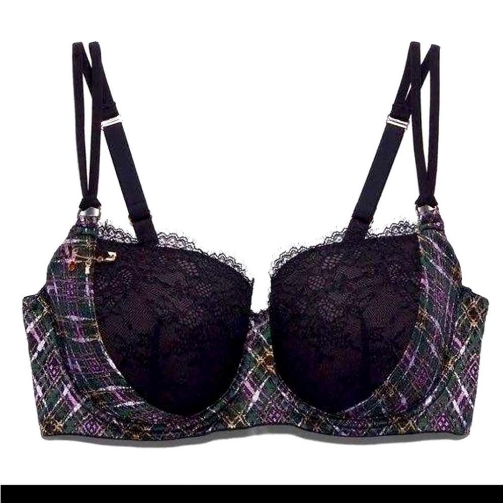 Savage X Fenty Balconette Bra 42H Underwire Plaid